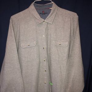 Woolrich Gray Wool Button Down Shirt